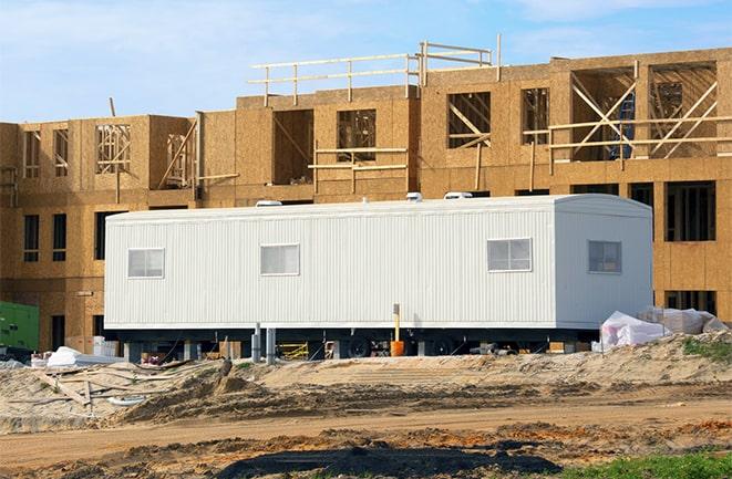 rental office trailers at a construction site in Colton